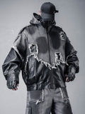 Wasteland Washed Denim Jacket - Distressed Post-Apocalyptic Outerwear
