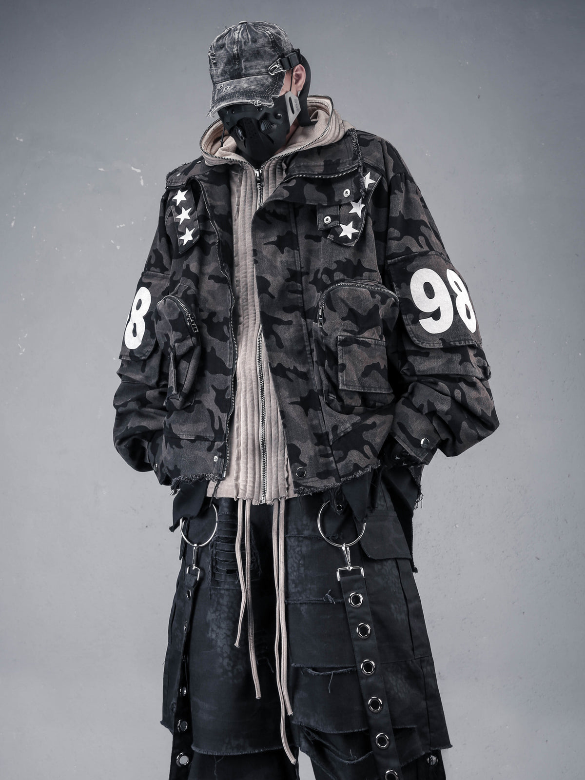 Camo Fake-Two-Piece Flight Jacket