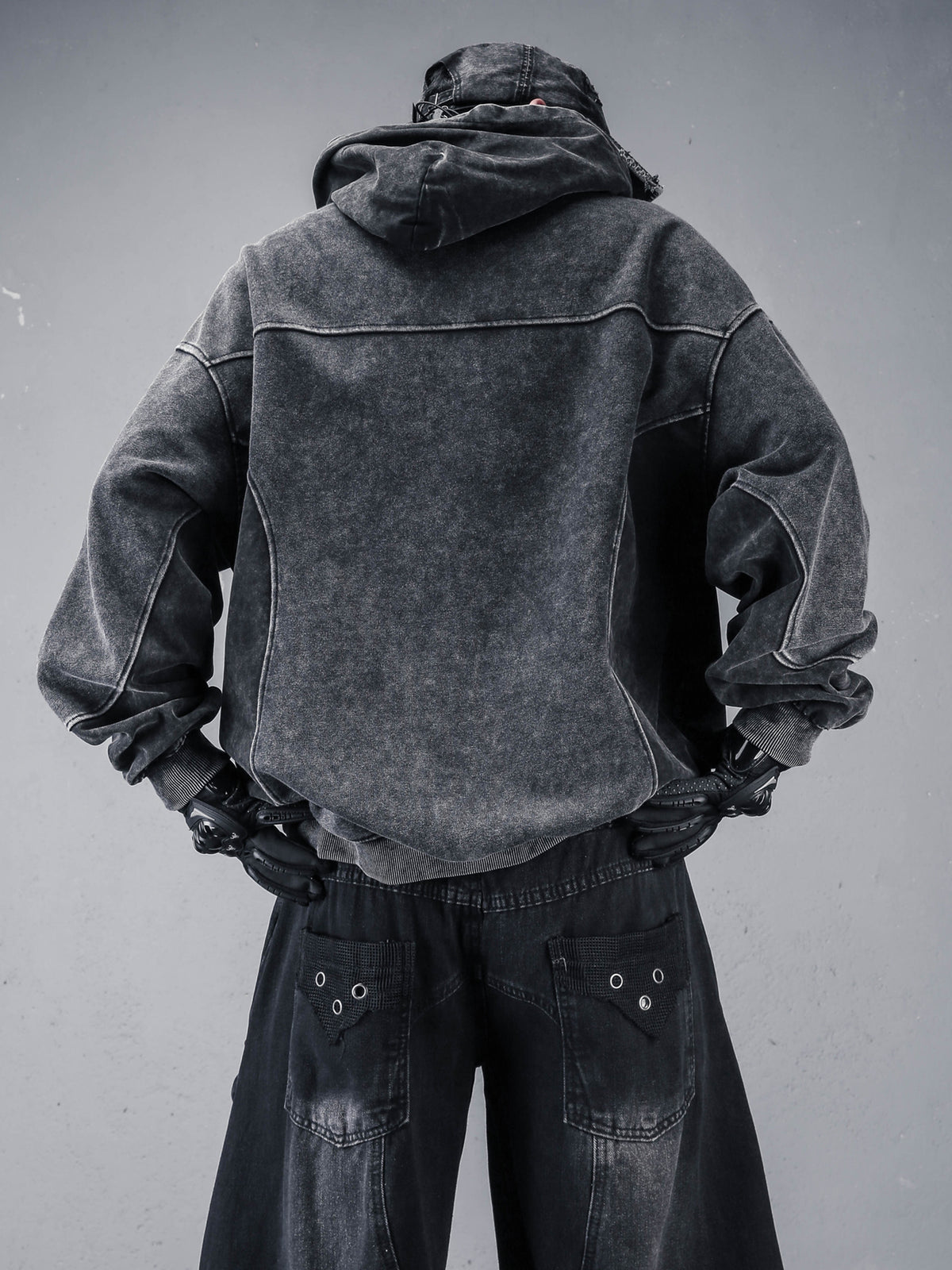 Deconstructed Patchwork Hooded Sweatshirt