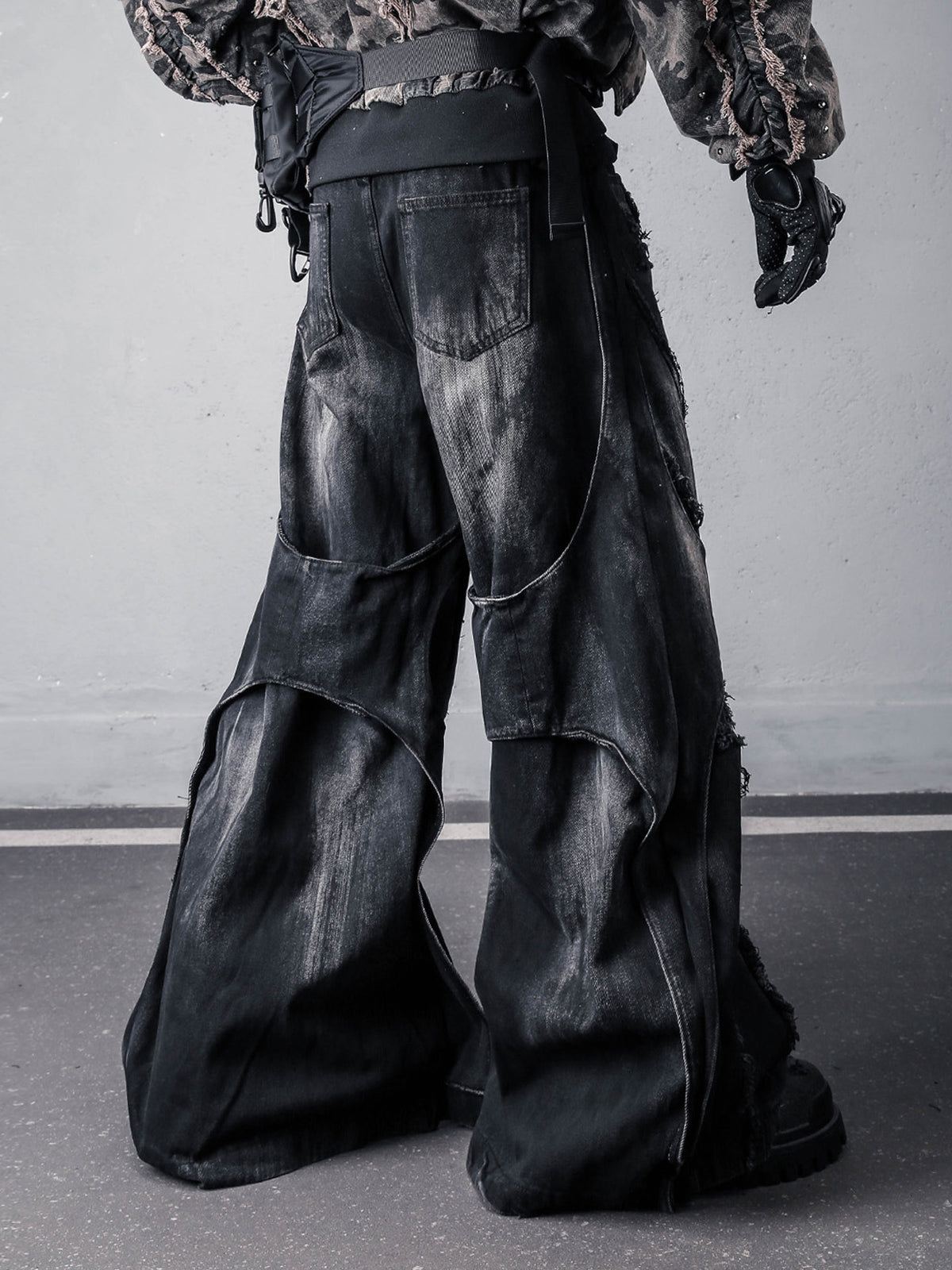 Vintage Washed Black Denim Jeans