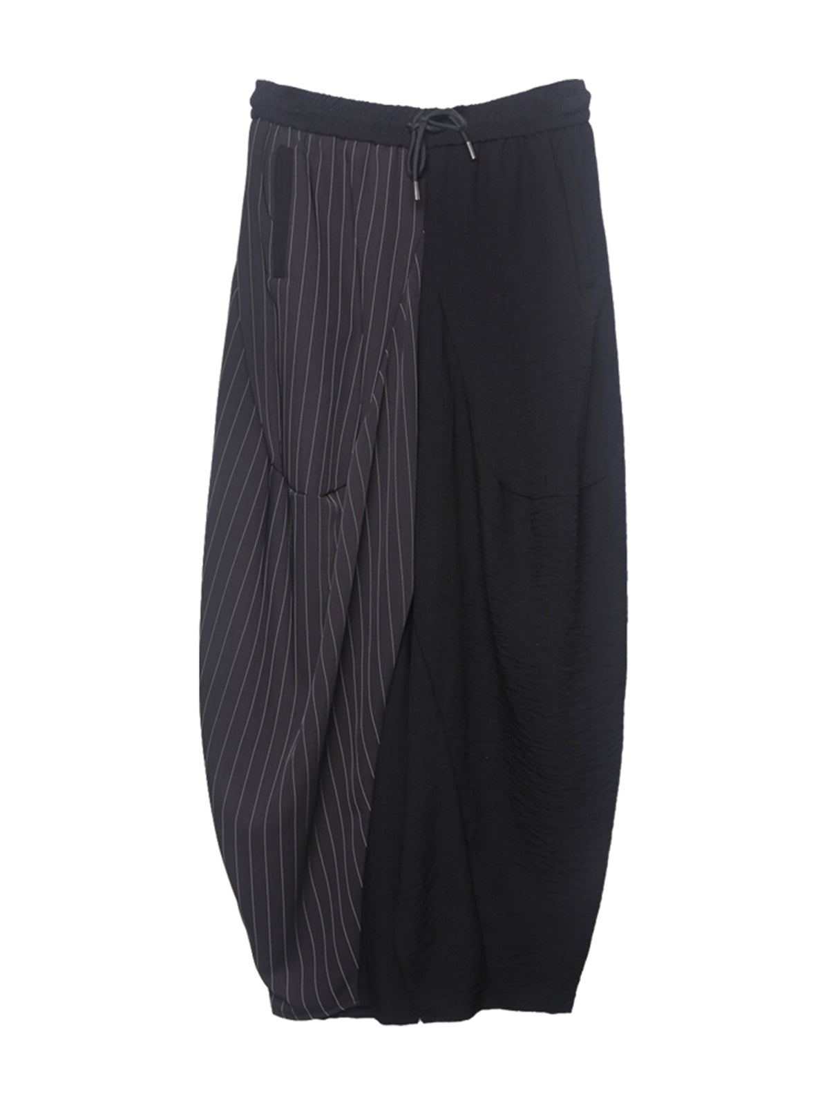 Stripe Patchwork Asymmetric Harem Trousers