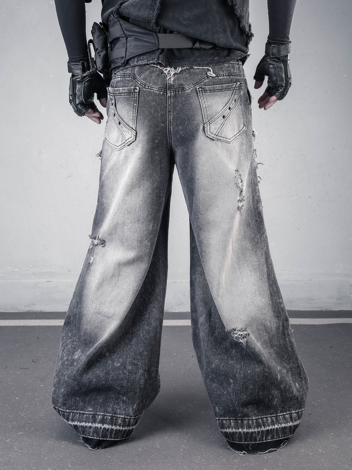 Wasteland Deconstructed Raw-Edge Distressed Jeans
