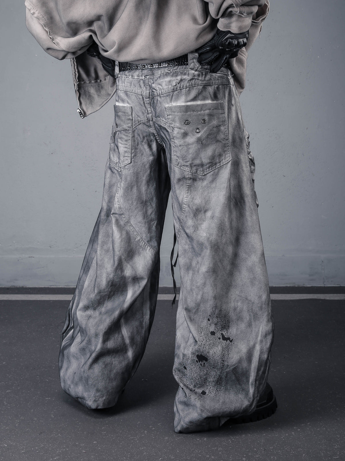The Deconstructed Double-Waist Splatter Denim