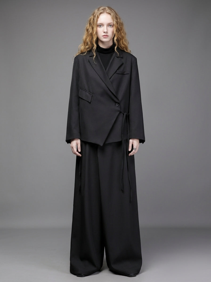 Asymmetric Cut Casual Coat