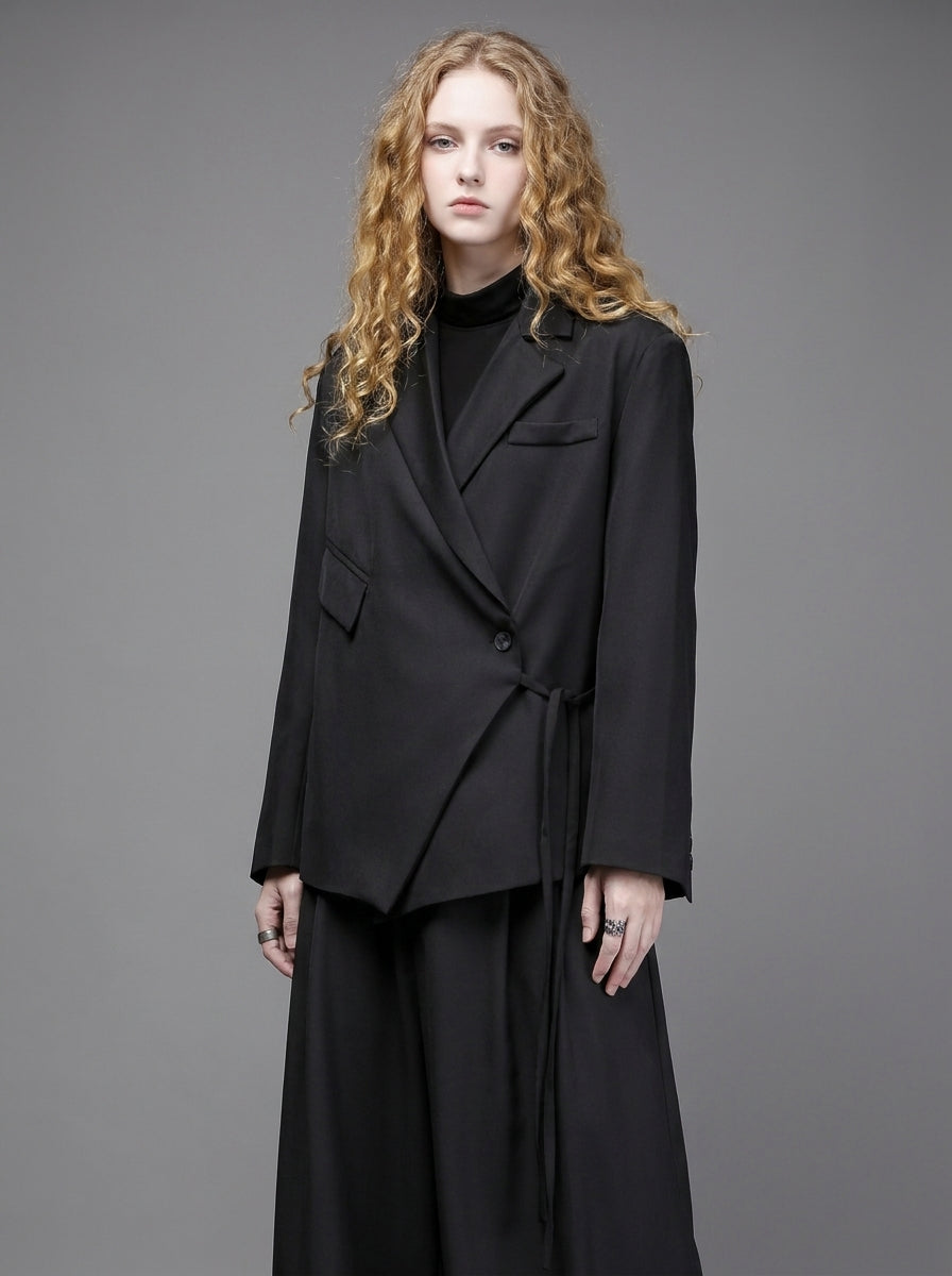 Asymmetric Cut Casual Coat