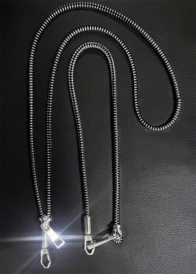 Dark Techwear Cylinder Zip Necklace