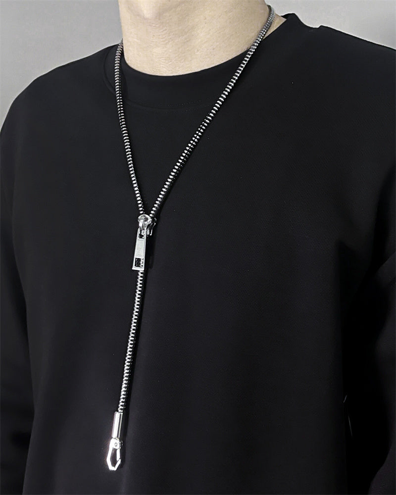 Dark Techwear Cylinder Zip Necklace