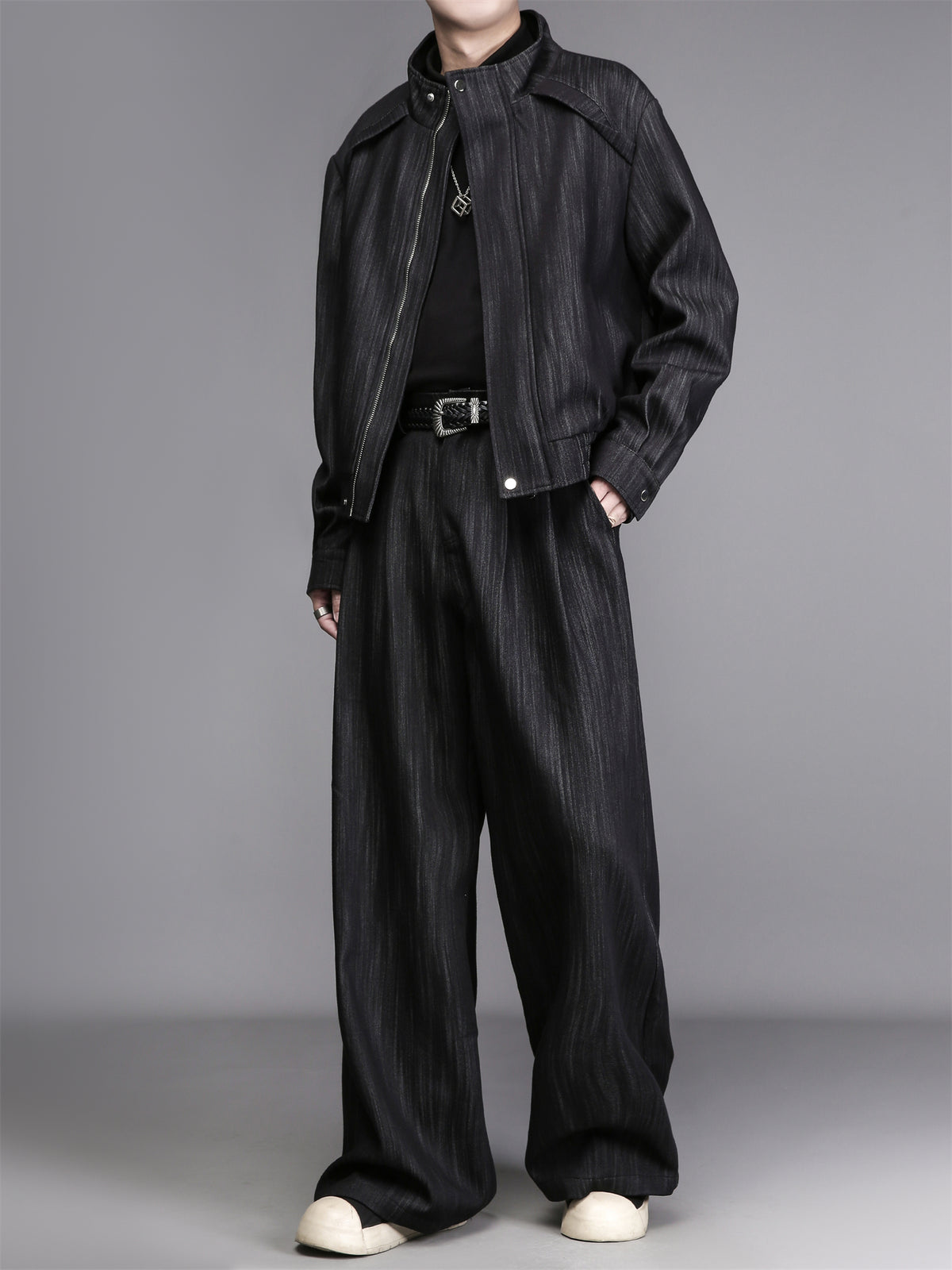 Oversized American Streetwear Denim Two-Piece Suit