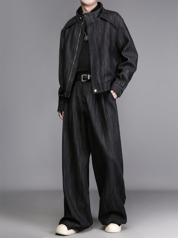 Oversized American Streetwear Denim Two-Piece Suit