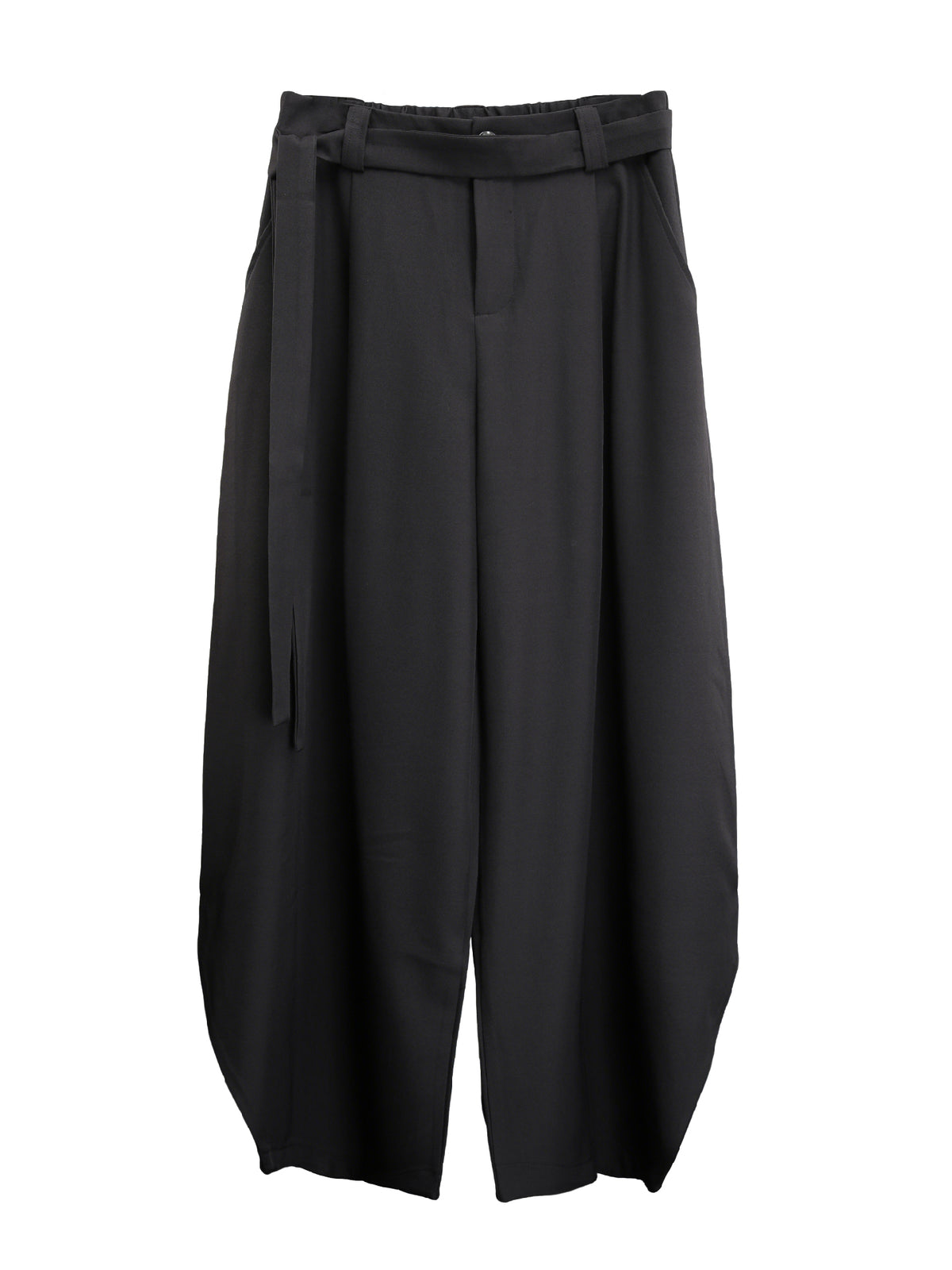 Tapered Scimitar Wide-Leg Trousers