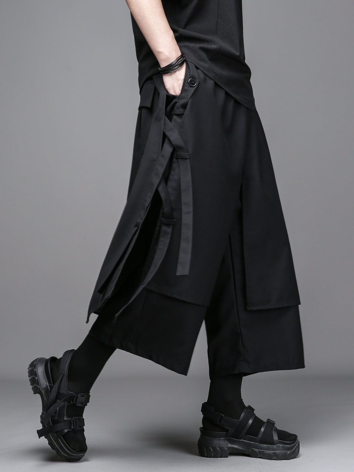 Darkwear Draped Overlay Trousers
