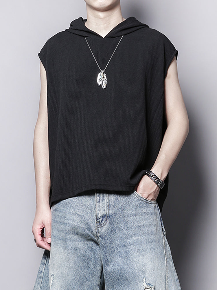 Hooded Sleeveless Tank Vest