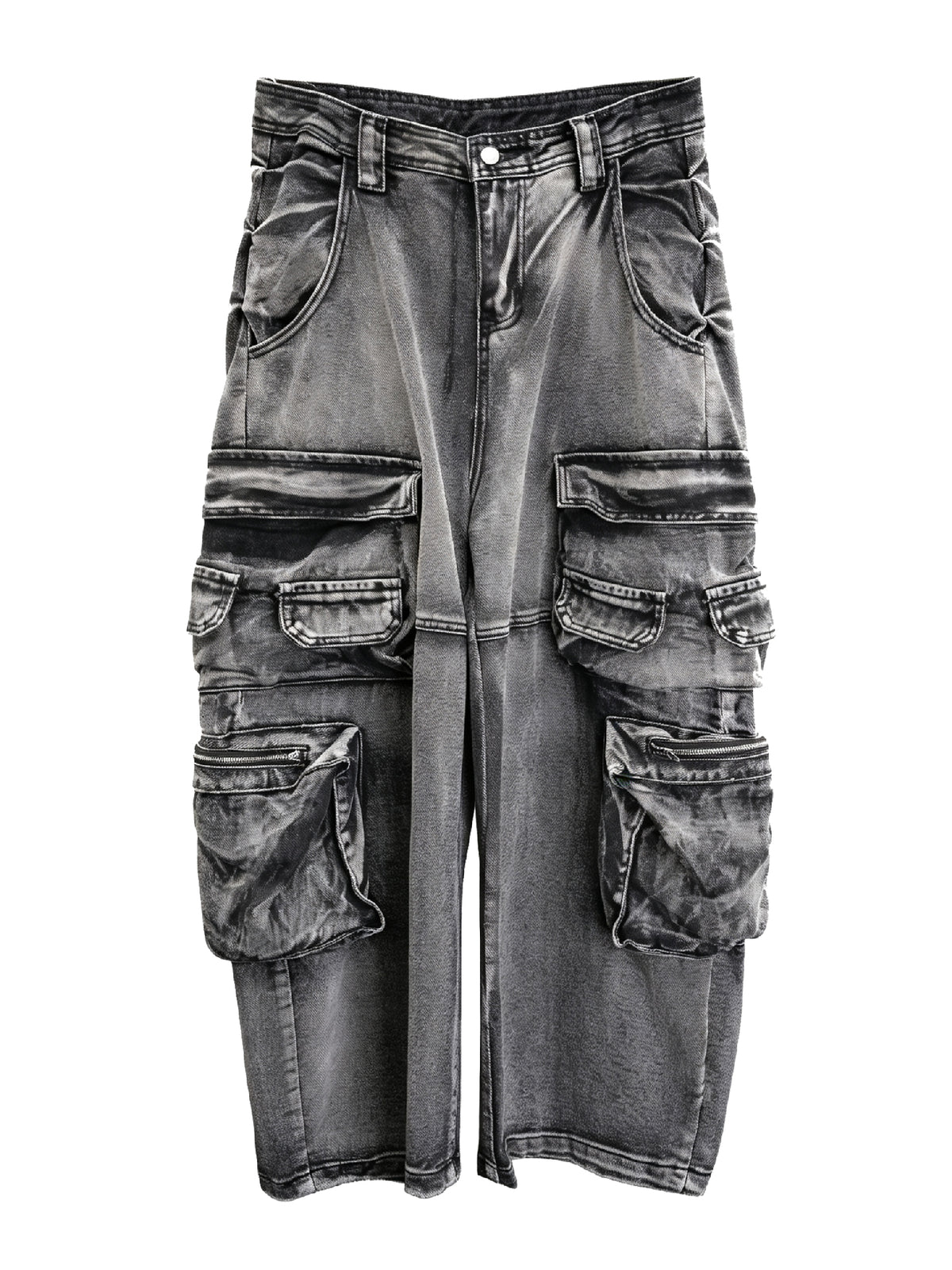 Workwear Multi-Pocket Wide-Leg Jeans