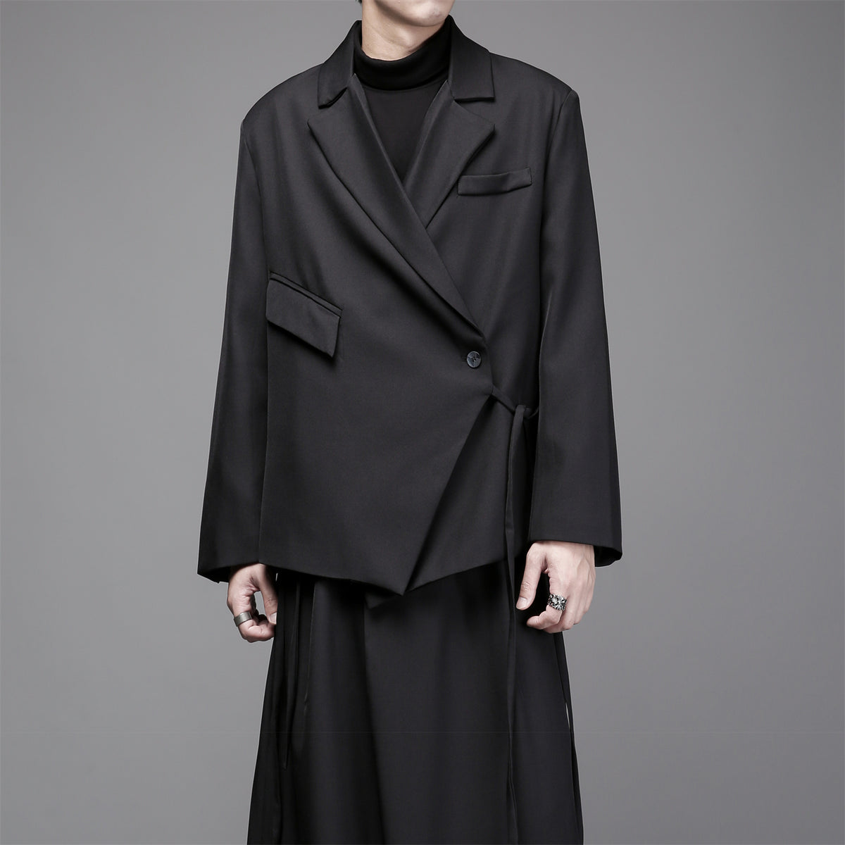 Asymmetric Cut Casual Coat