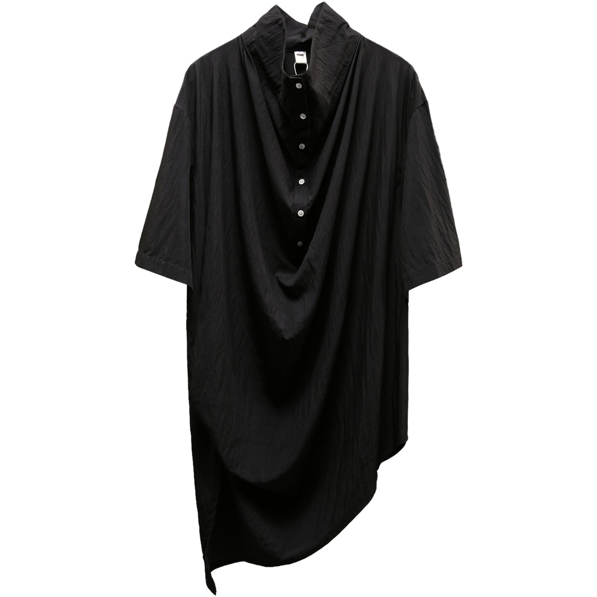 Yamamoto Stand-Collar Pleated Shirt