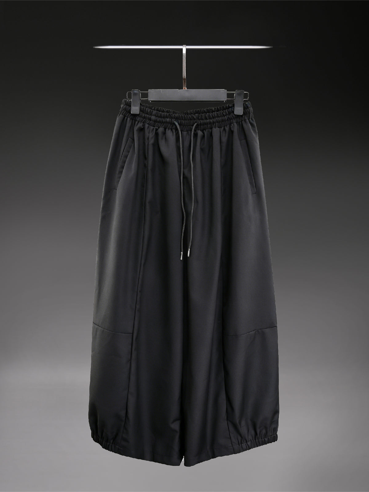 Deconstructed Draped Wide-Leg Trousers