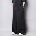 Draped Layered Wide-Leg Trousers