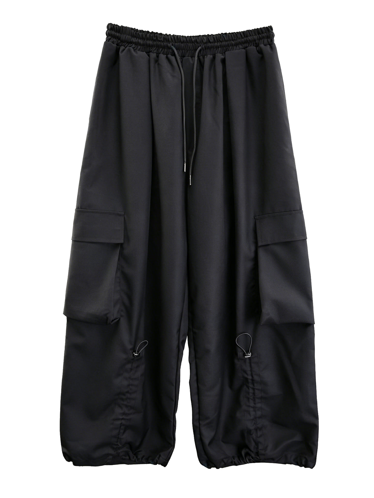 Multi-Pocket Techwear Wide-Leg Trousers