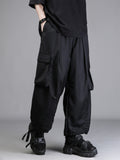 Multi-Pocket Techwear Wide-Leg Trousers