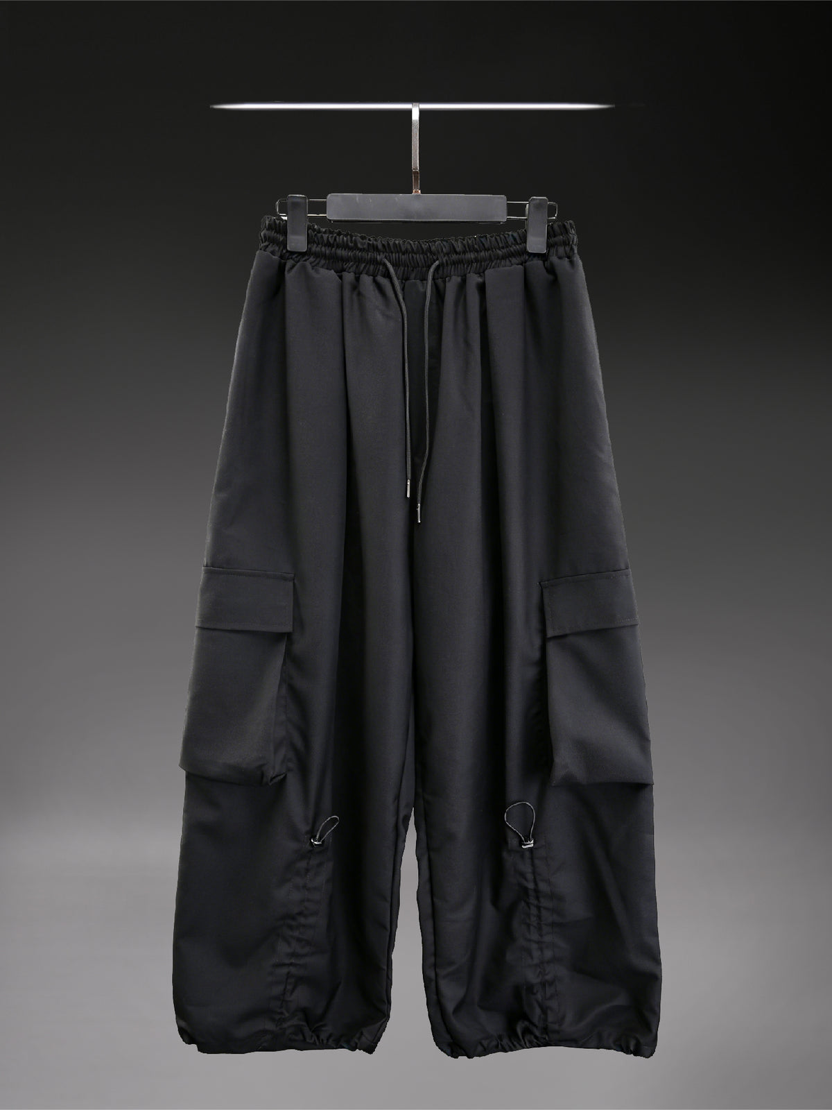 Multi-Pocket Techwear Wide-Leg Trousers