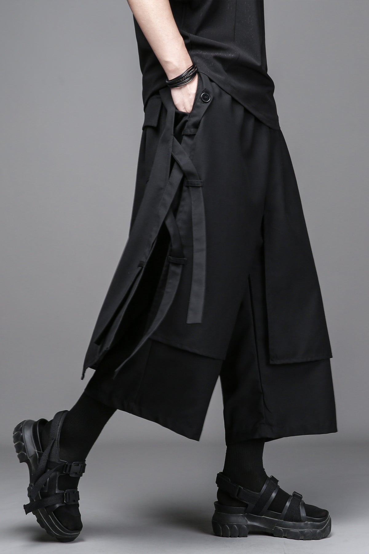 Darkwear Draped Overlay Trousers