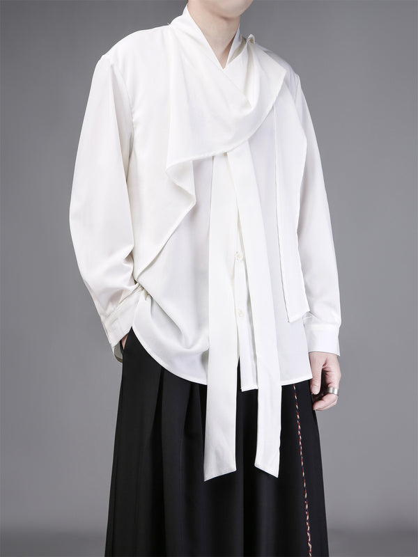 Neck Long Sleeve Shirt | Darkwear Scarf Shirt