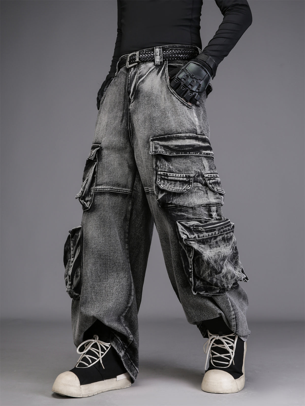 Workwear Multi-Pocket Wide-Leg Jeans