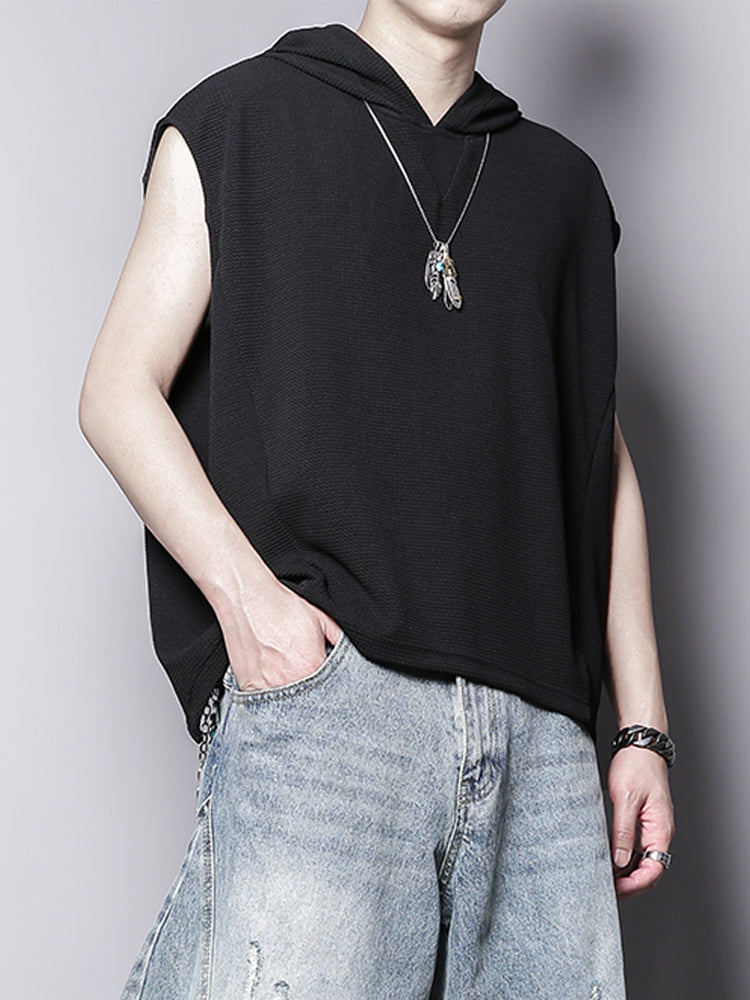 Hooded Sleeveless Tank Vest