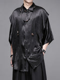 New-Chinese Draped Half-Sleeve Shirt