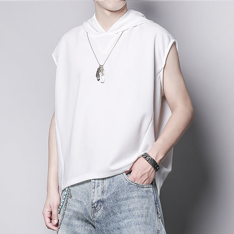Hooded Sleeveless Tank Vest